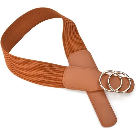 Women’s Elastic Stretch Wide Waist Belts Orange - Picture 2 of 5